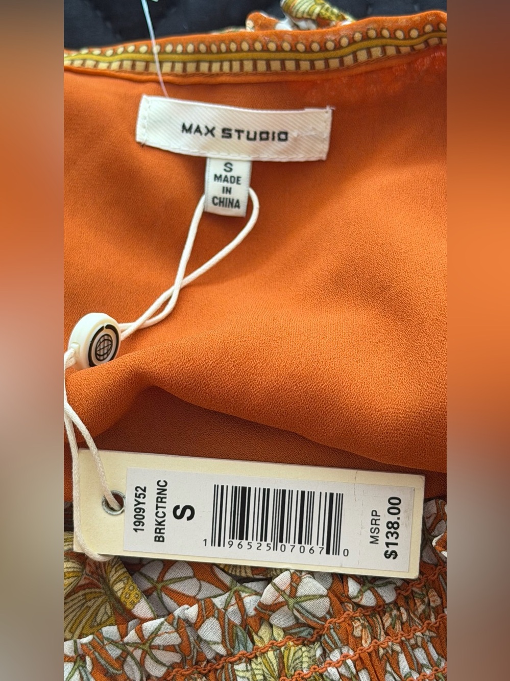 Max Studio Orange Floral Border-Print Dress - Picture 7 of 7